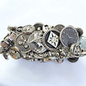 Vintage Silver Button Bracelet